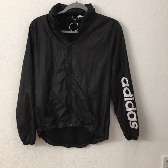 Adidas black waterproof with hood womens jacket size small - Picture 1 of 13
